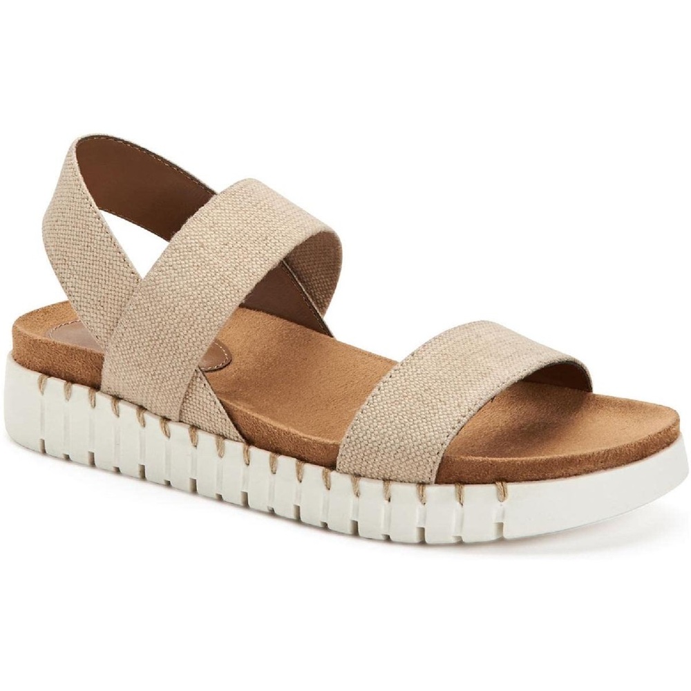 Style & Co. Natural Canvas Dual-Strap Platform Sandals